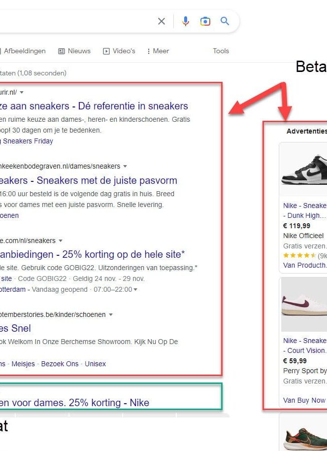 Google-Ads-voorbeeld